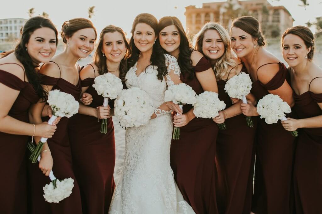 burgundy bridesmaid dress