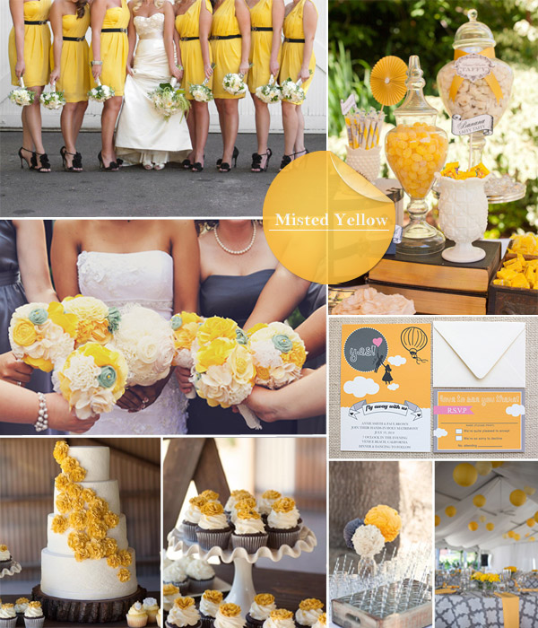 misted yellow fall wedding color 2014