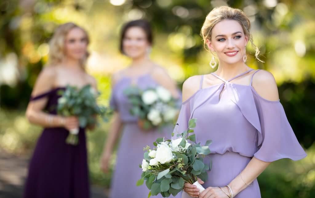 bridesmaid dresses with flutter sleeves