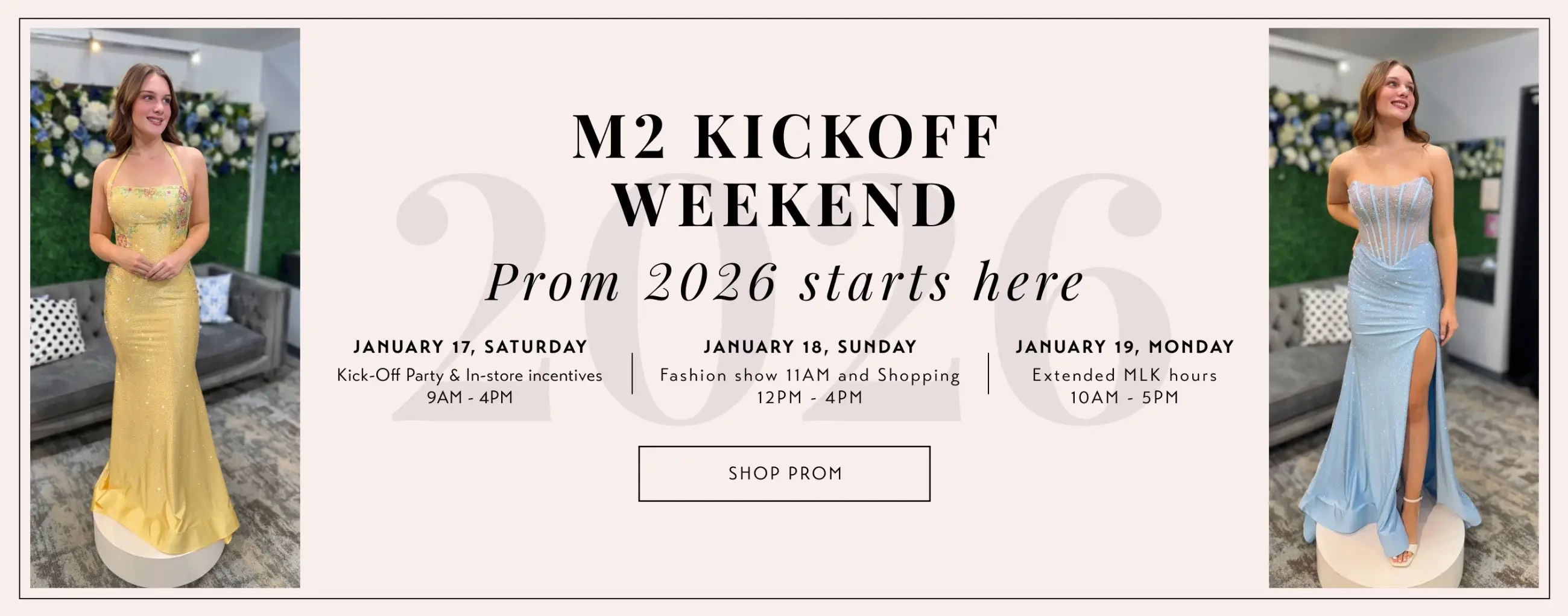 prom kickoff weekend banner january 2026