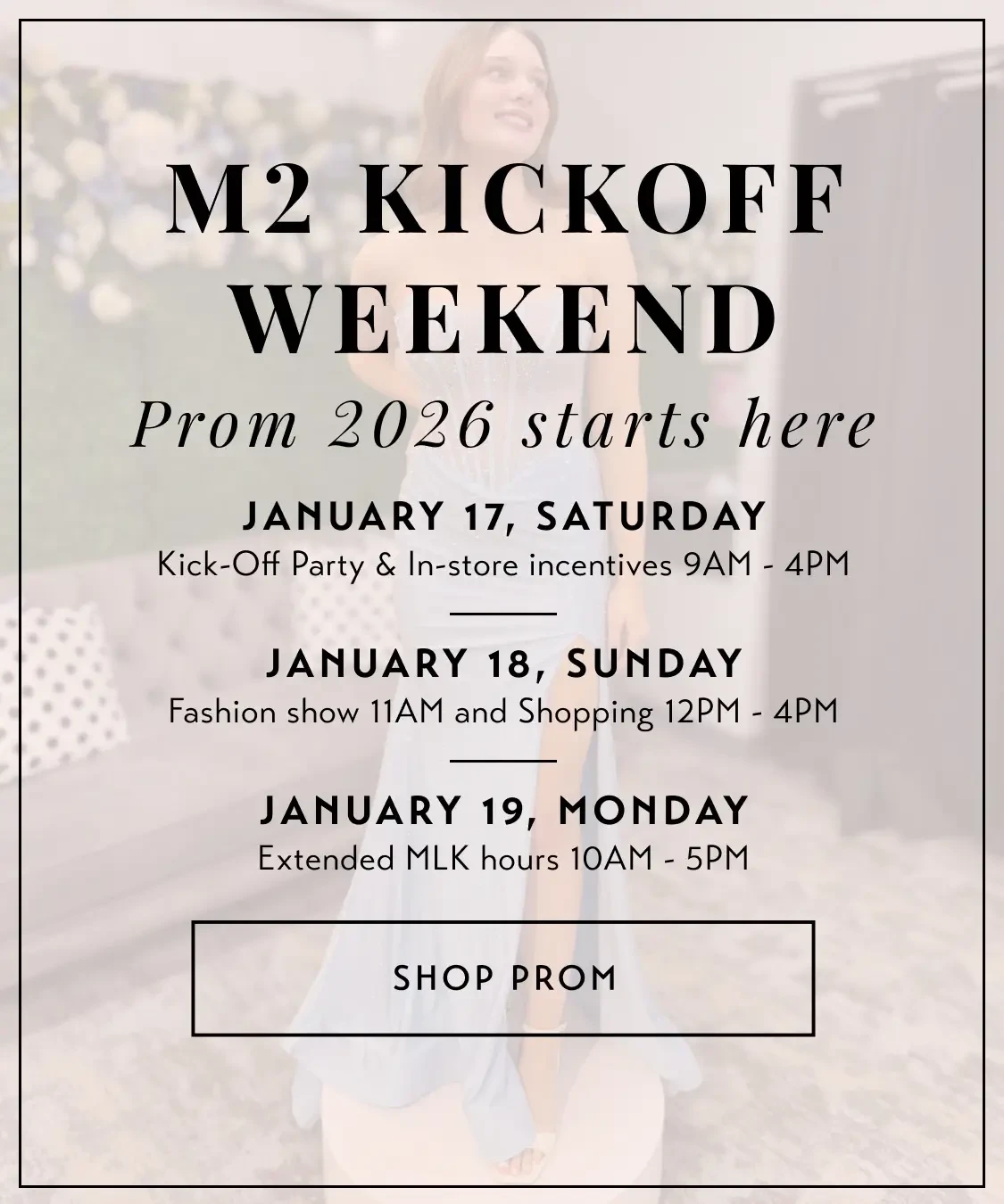 prom kickoff weekend banner january 2026