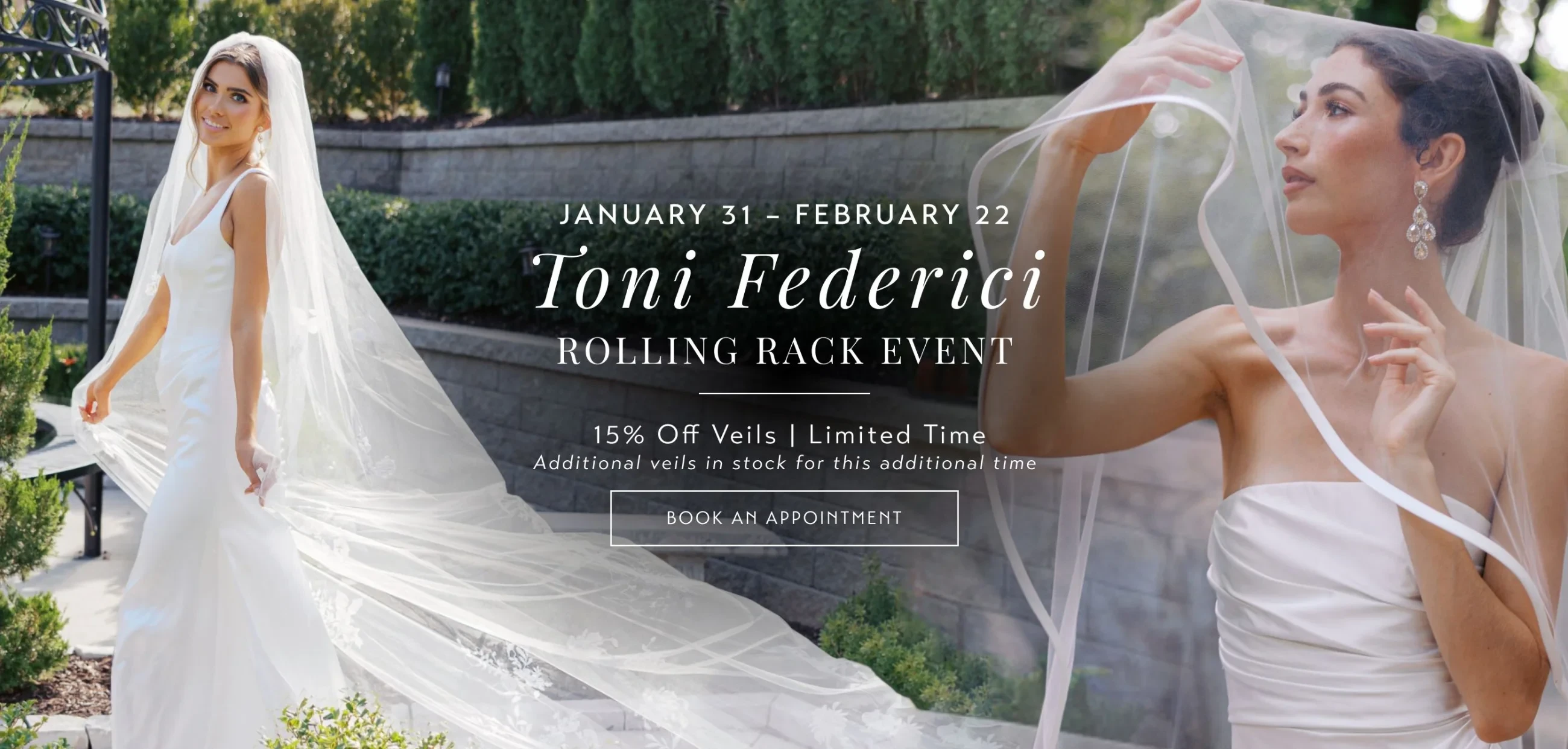 toni federici veil trunk show banner jan-feb 2026