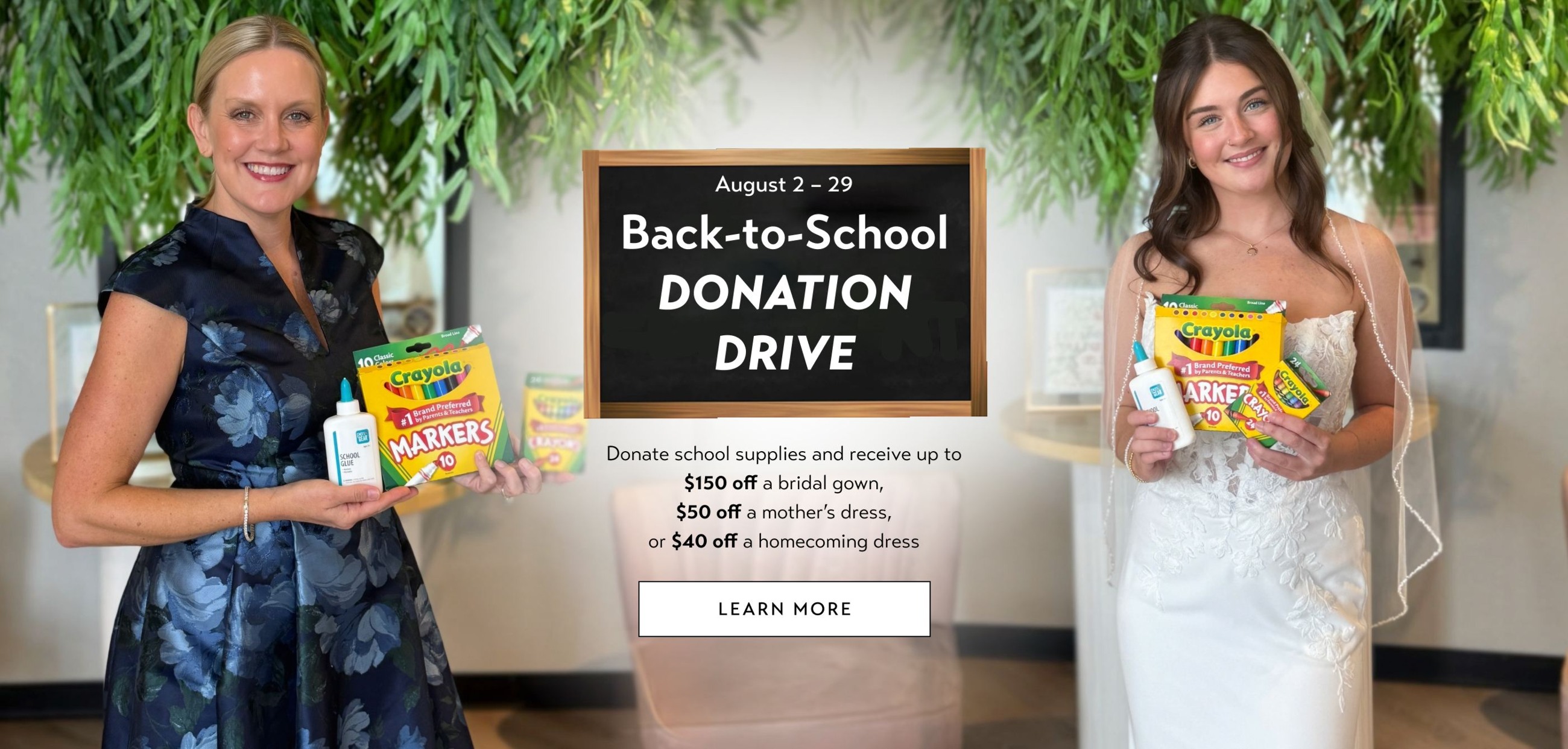 back to school donation banner 2026