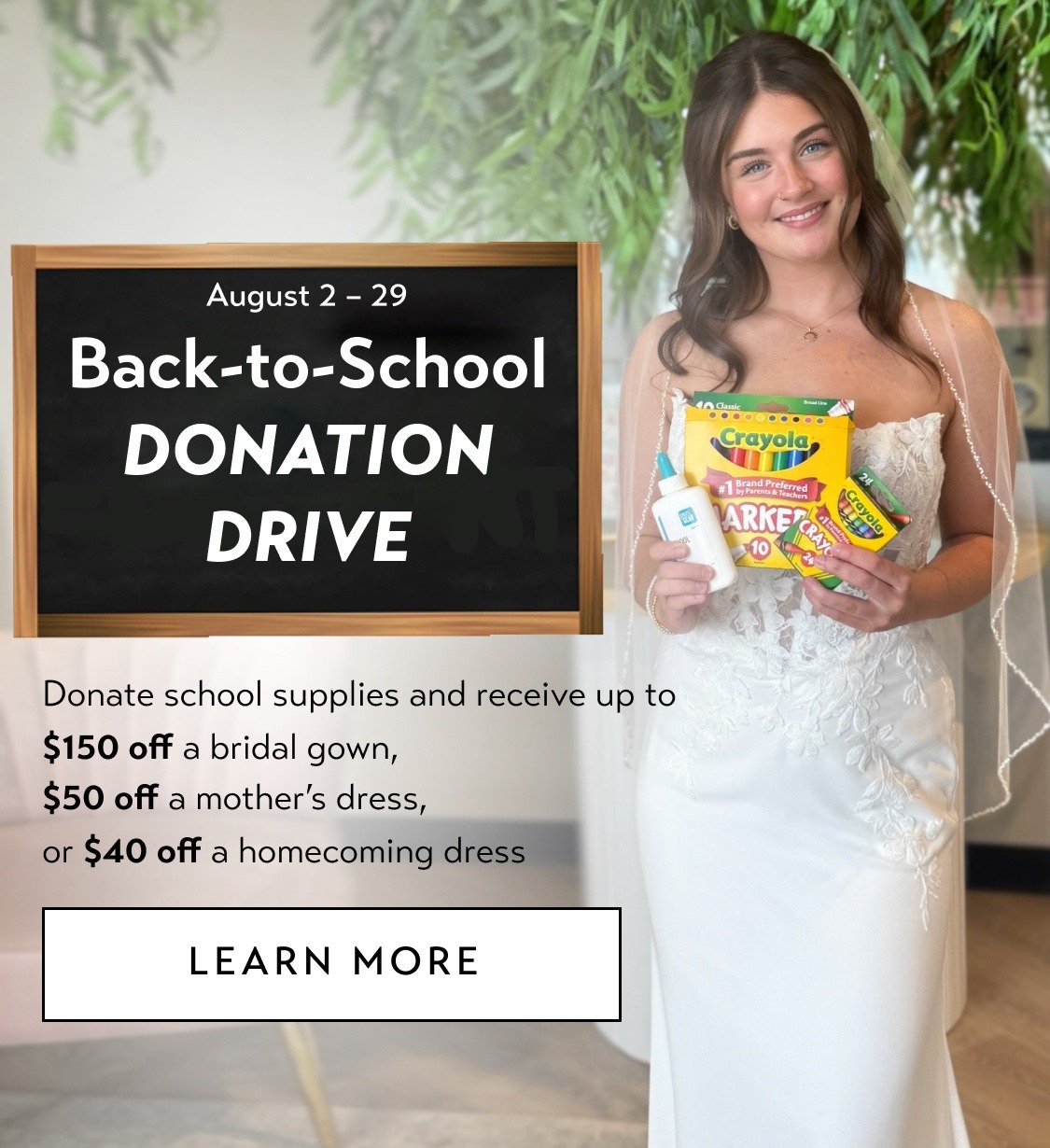 back to school donation banner 2026