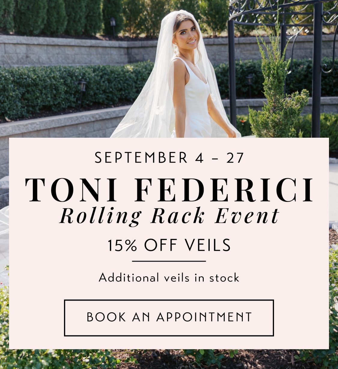 toni federici veil trunk show banner 2026